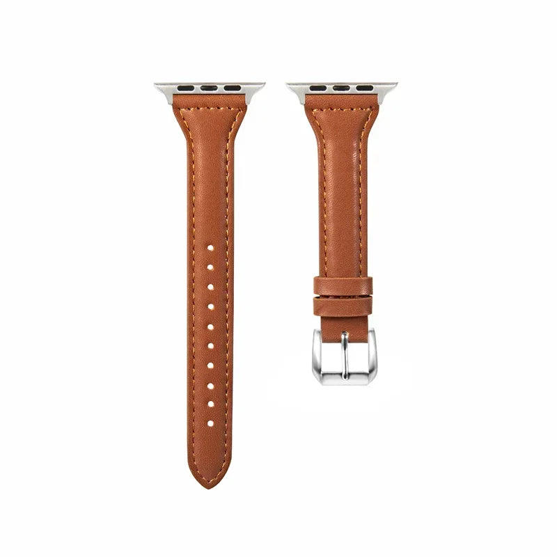 Premium Slim Leather Replacement Strap for Apple Watch