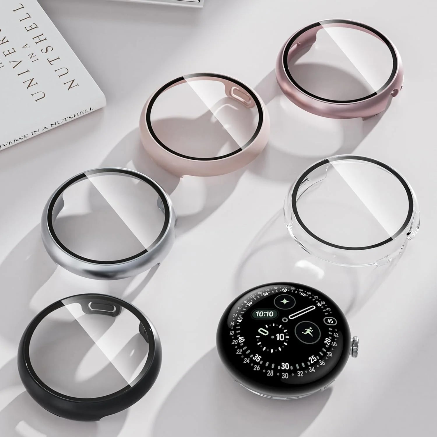 Google Pixel Watch 4 Case with Tempered Glass Screen Protector
