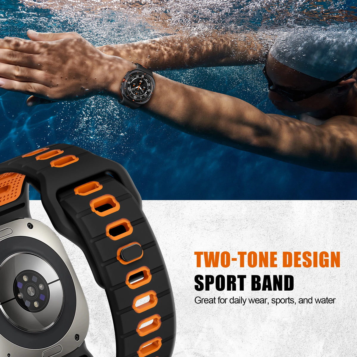 Perforated Silicone Sports Band for Samsung Galaxy Watch Ultra 2