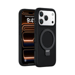 Matte Liquid Silicone Magnetic Case with Rotating Ring Holder for iPhone 17 Series