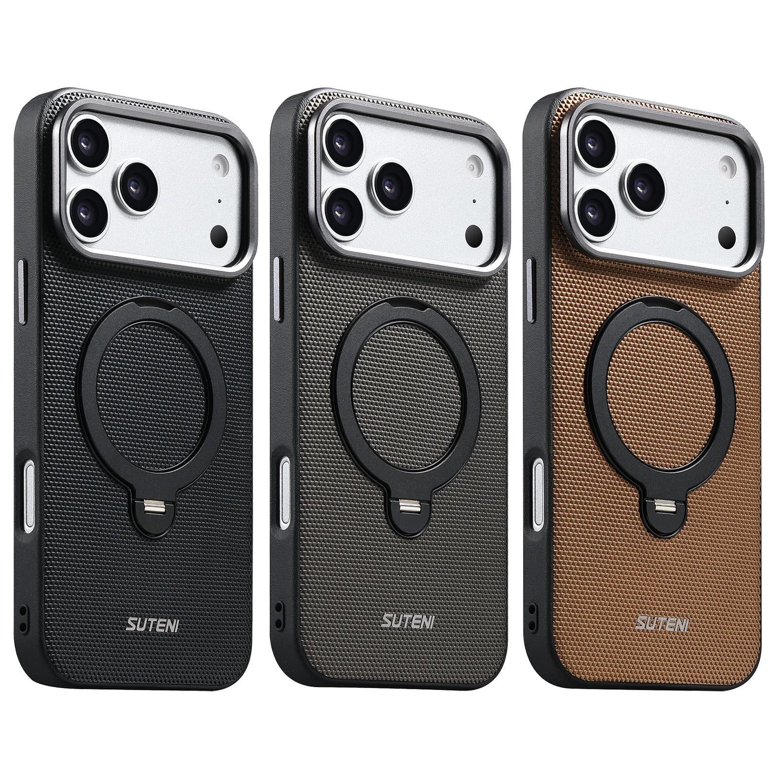 Premium Cooling MagSafe Case with 360° Rotating Metal Ring Holder for iPhone 17 Series
