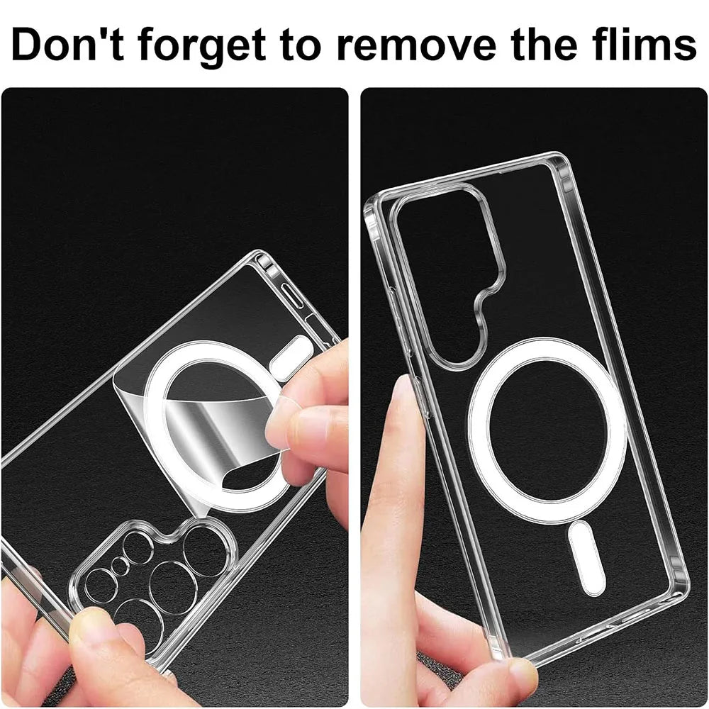 Clear Hard Magnetic Case for Samsung Galaxy S25 Series