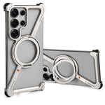 Samsung Galaxy S25 Ultra Frameless Metal Case with 360° Rotating Stand