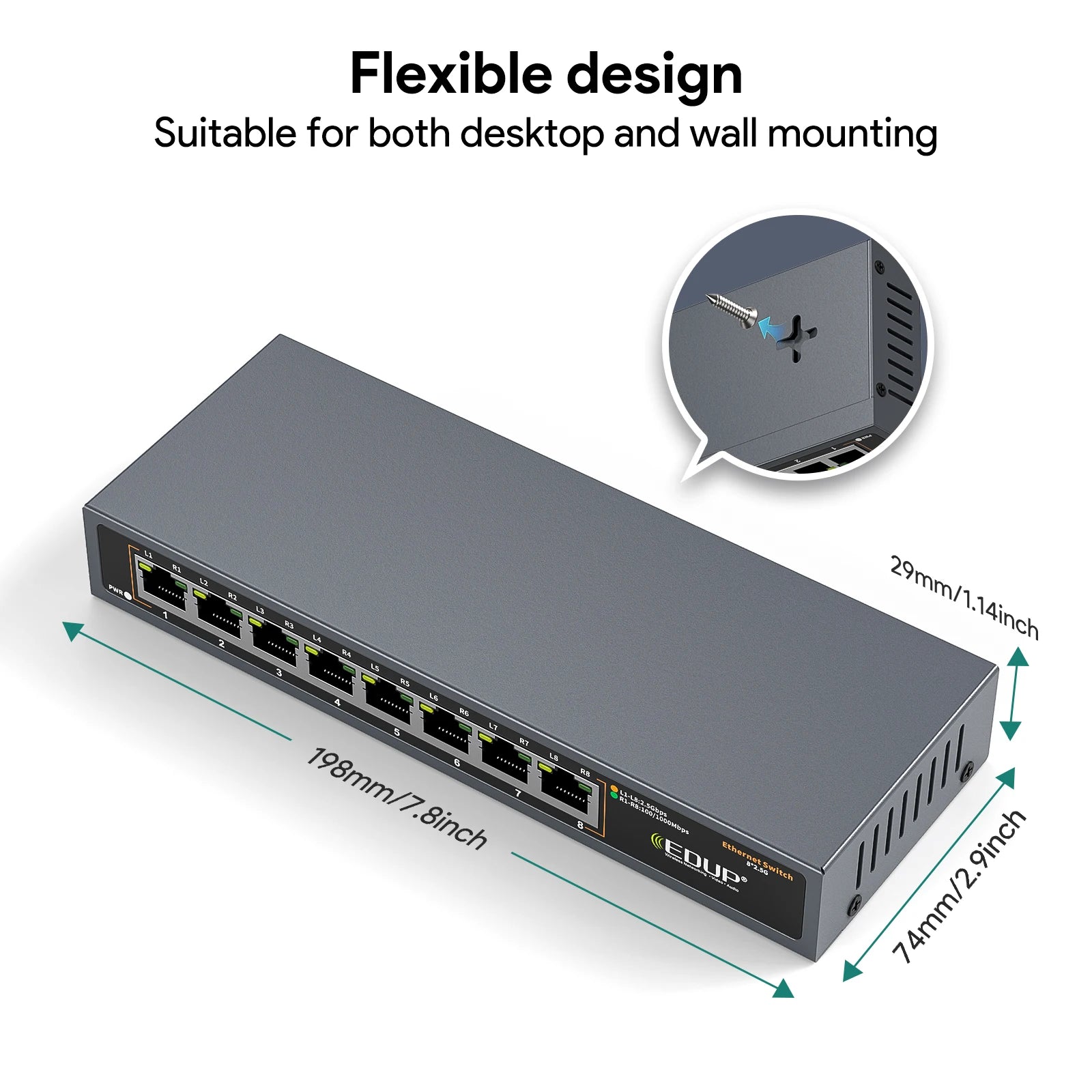EDUP EP-SG7820 8-Port 2.5 Gigabit Ethernet Switch