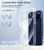 Crystal Clear Anti-Yellowing Shockproof Case with Raised Camera Ring for iPhone 17 Series