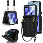 Premium Leather Wallet Cover with Zipper Card Pocket for Samsung Galaxy Z Flip 8