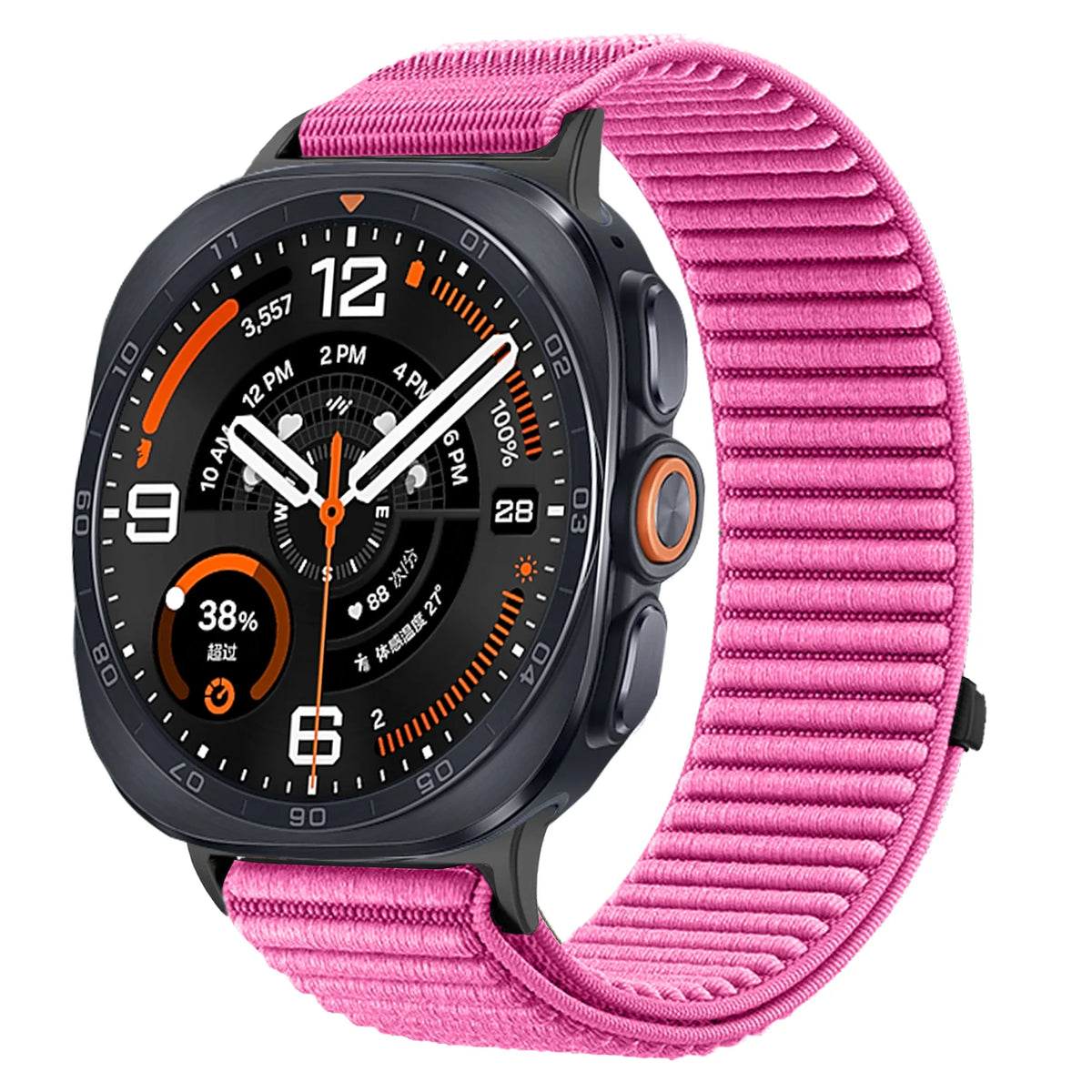 Woven Nylon Velcro Watch Strap with Metal Connector Heads for Samsung Galaxy Watch Ultra 2
