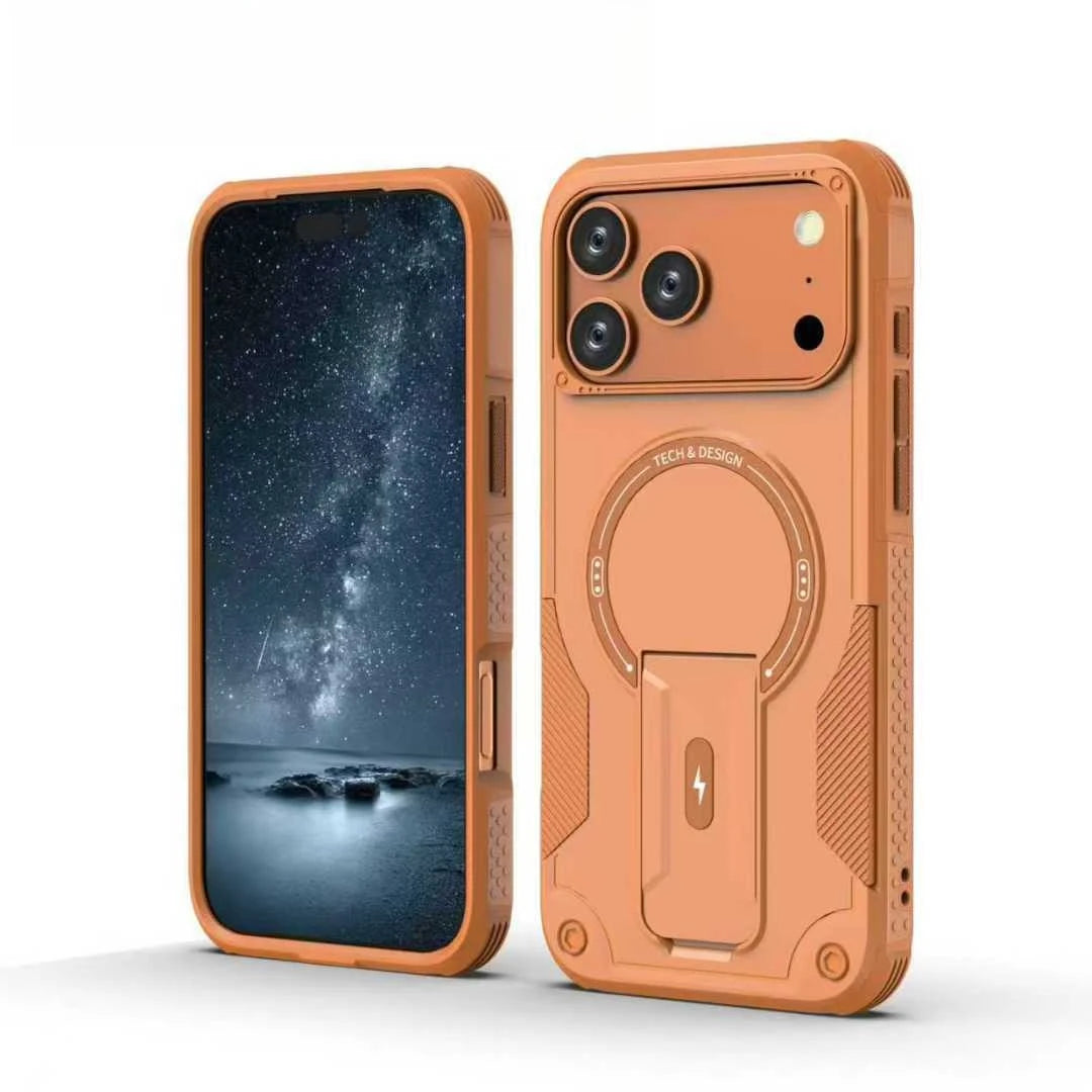 Dual-Layer Armor Kickstand Case with Textured Grip for iPhone 18 Series