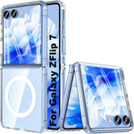 Samsung Galaxy Z Flip 7 Clear Magnetic Case with Built-in Screen Protector