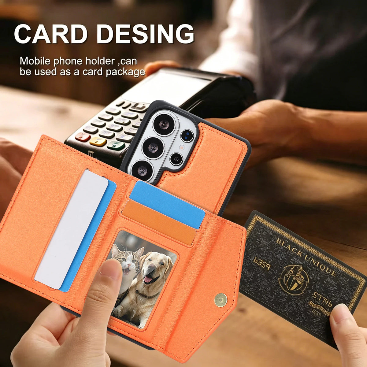 Detachable Magnetic Card Wallet Case with Shockproof Bumper for Samsung Galaxy S23 Ultra