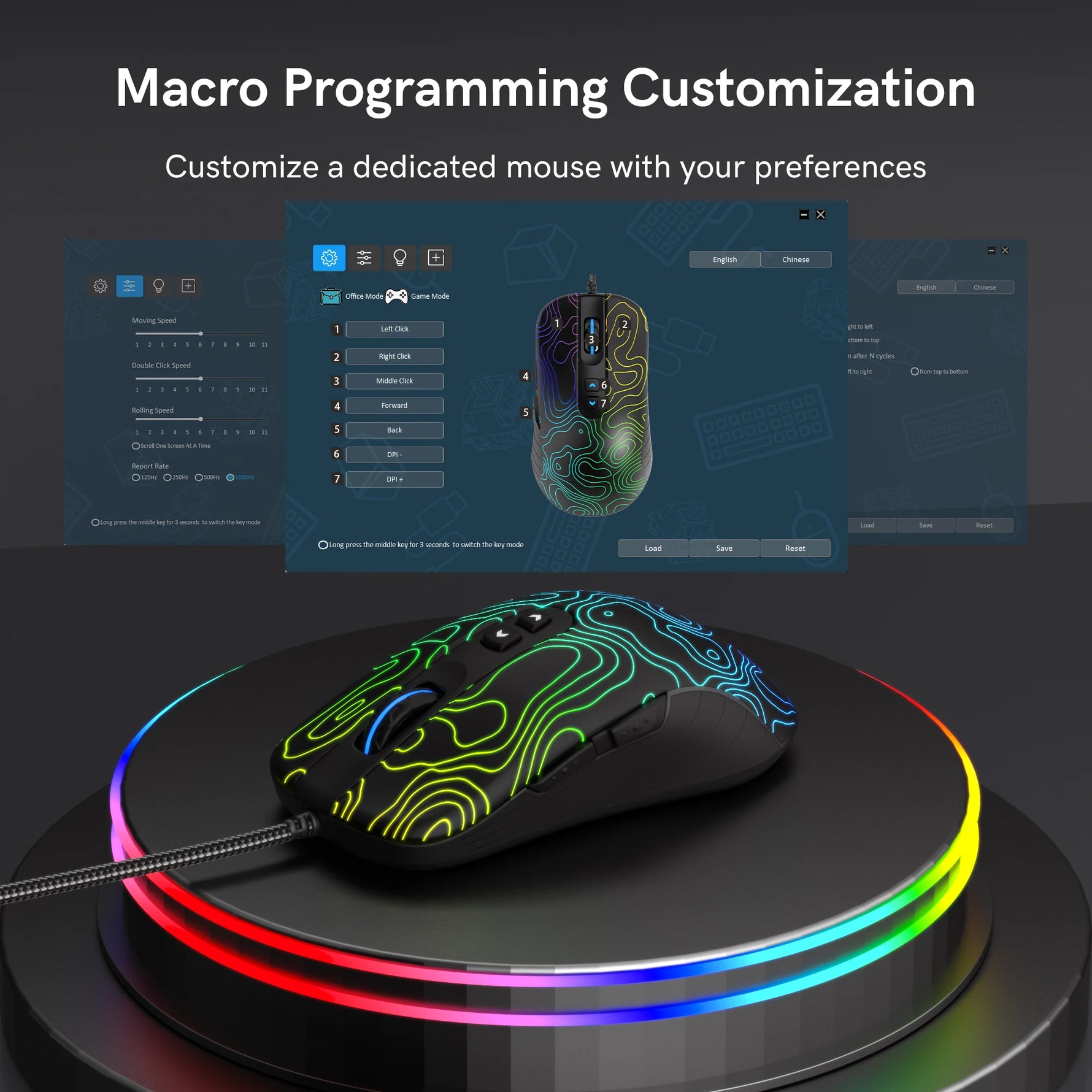 Womier G706 Wired RGB Gaming Mouse – 12000 DPI Optical Sensor