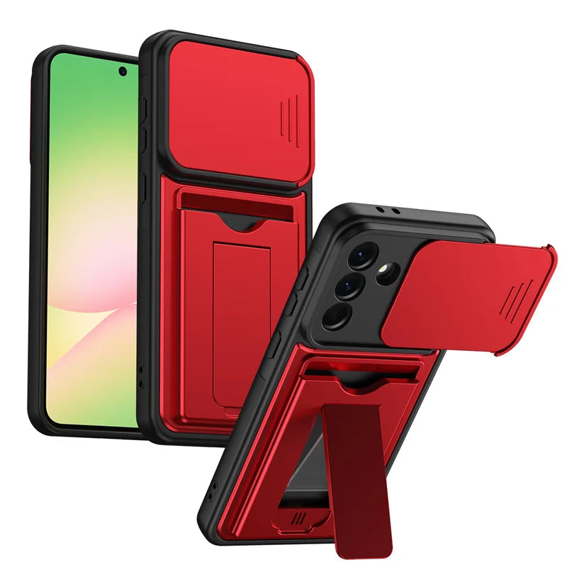 Camera Protection Kickstand Card Case for Samsung Galaxy A26