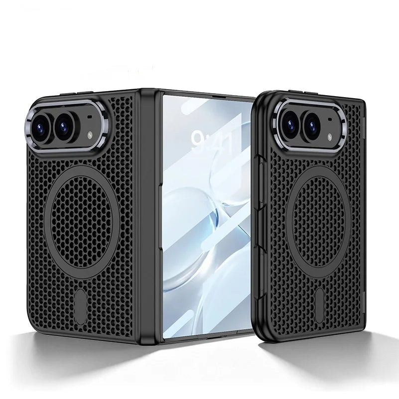Perforated Heat-Dissipating MagSafe Case with Raised Camera Ring for iPhone Duo