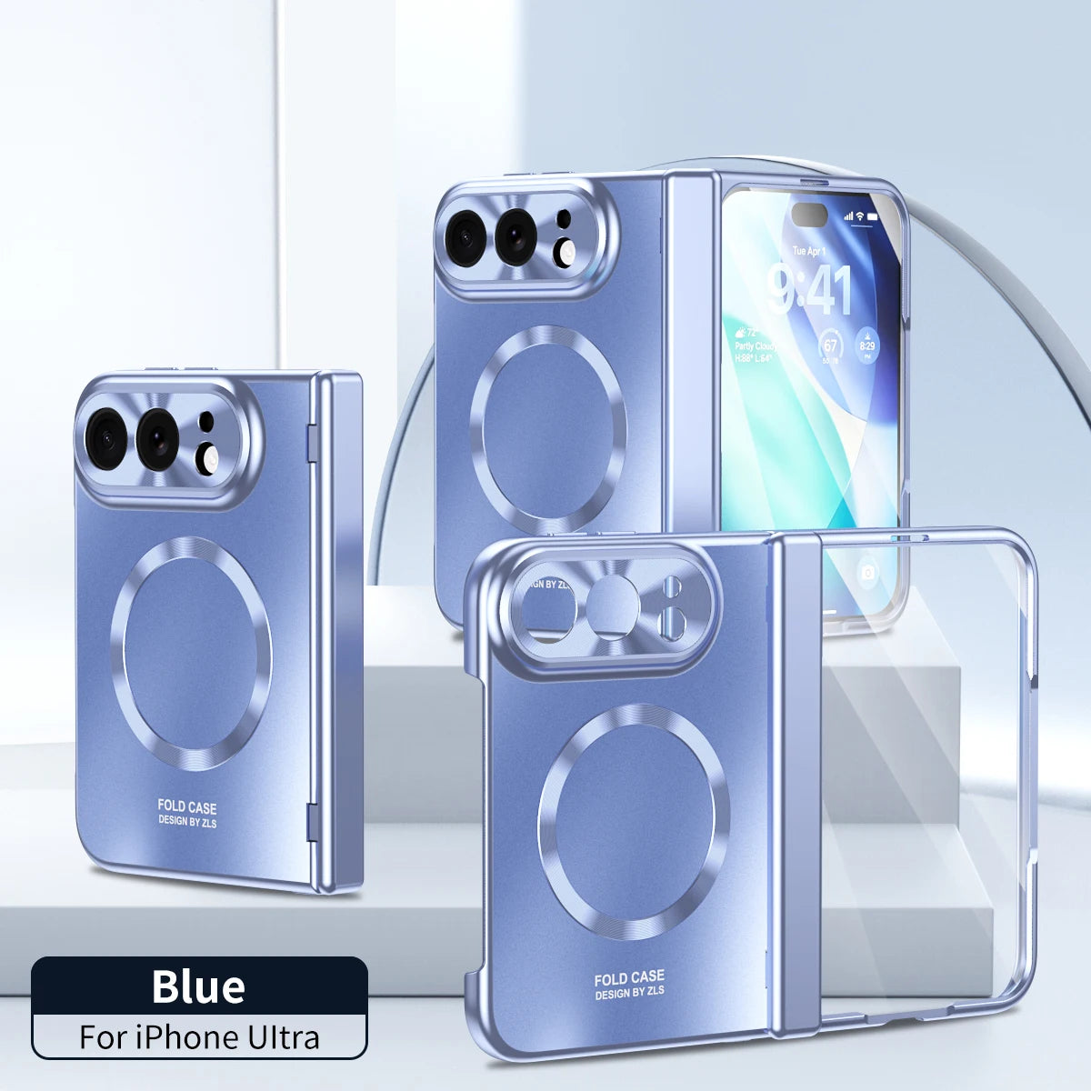 Electroplated Hinge Protection Case with Built-In Stand for iPhone Duo