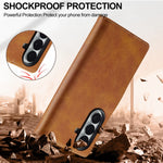 Samsung Galaxy Z Fold 6 Slim Leather Wallet Case with Kickstand