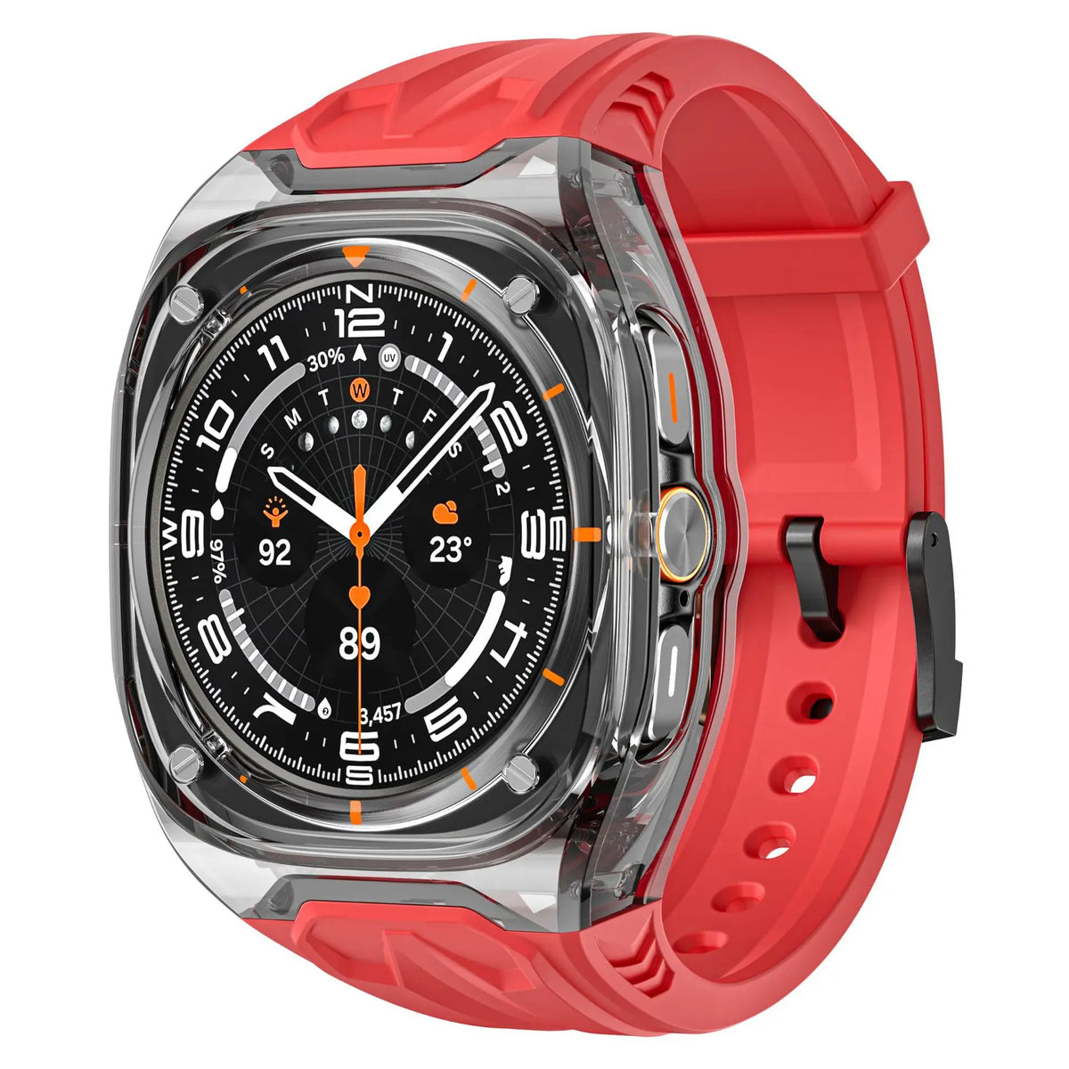 Integrated Transparent Case and Silicone Wristband for Samsung Galaxy Watch Ultra 2