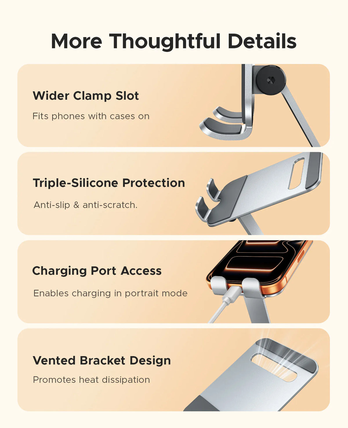 Aluminum 360° Dual-Axis Folding Phone Holder