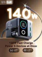 Joyroom 140W GaN Desktop Charger Retractable Cable