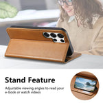Samsung Galaxy S26 Series Leather Flip Case with Card Holder