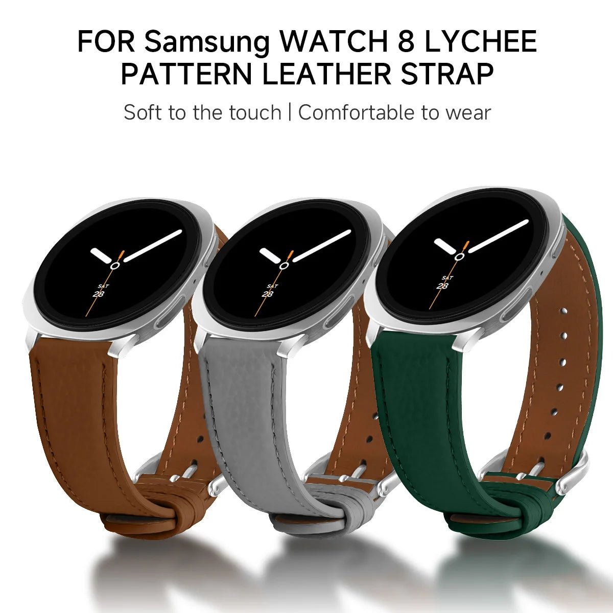 Premium Leather Replacement Band for Samsung Galaxy Watch 8 &  Galaxy Watch 8 Classic