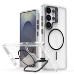 Crystal Clear Magnetic Case with Camera Bracket Stand for Samsung Galaxy S25 Series