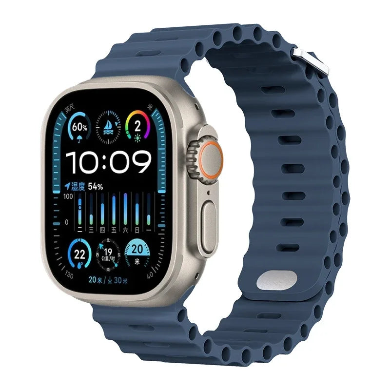 Perforated Silicone Band with Water Drainage for Apple Watch