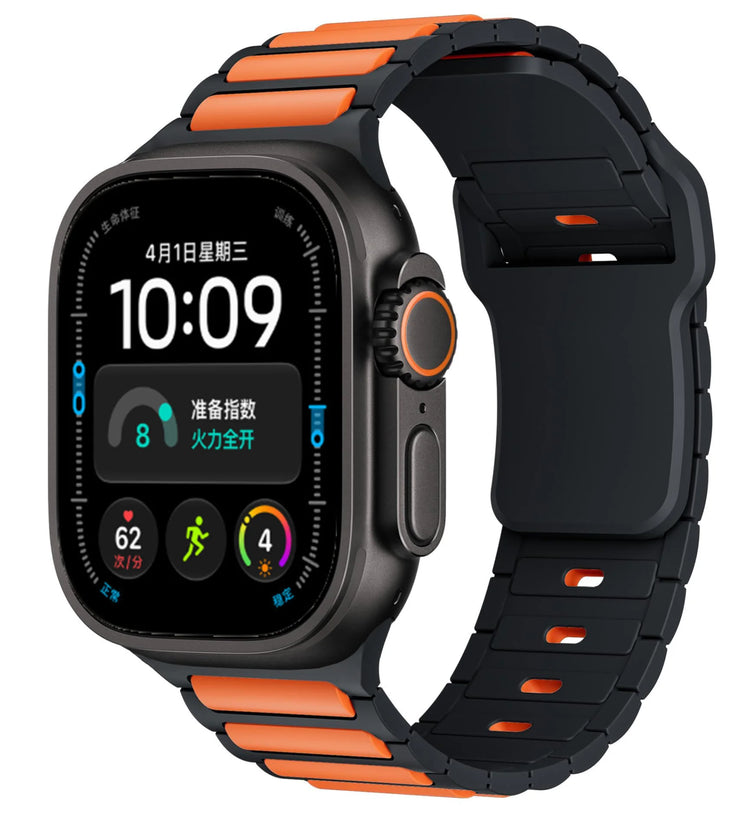Silicone Quick-Release Band with Segmented Link Design for Apple Watch