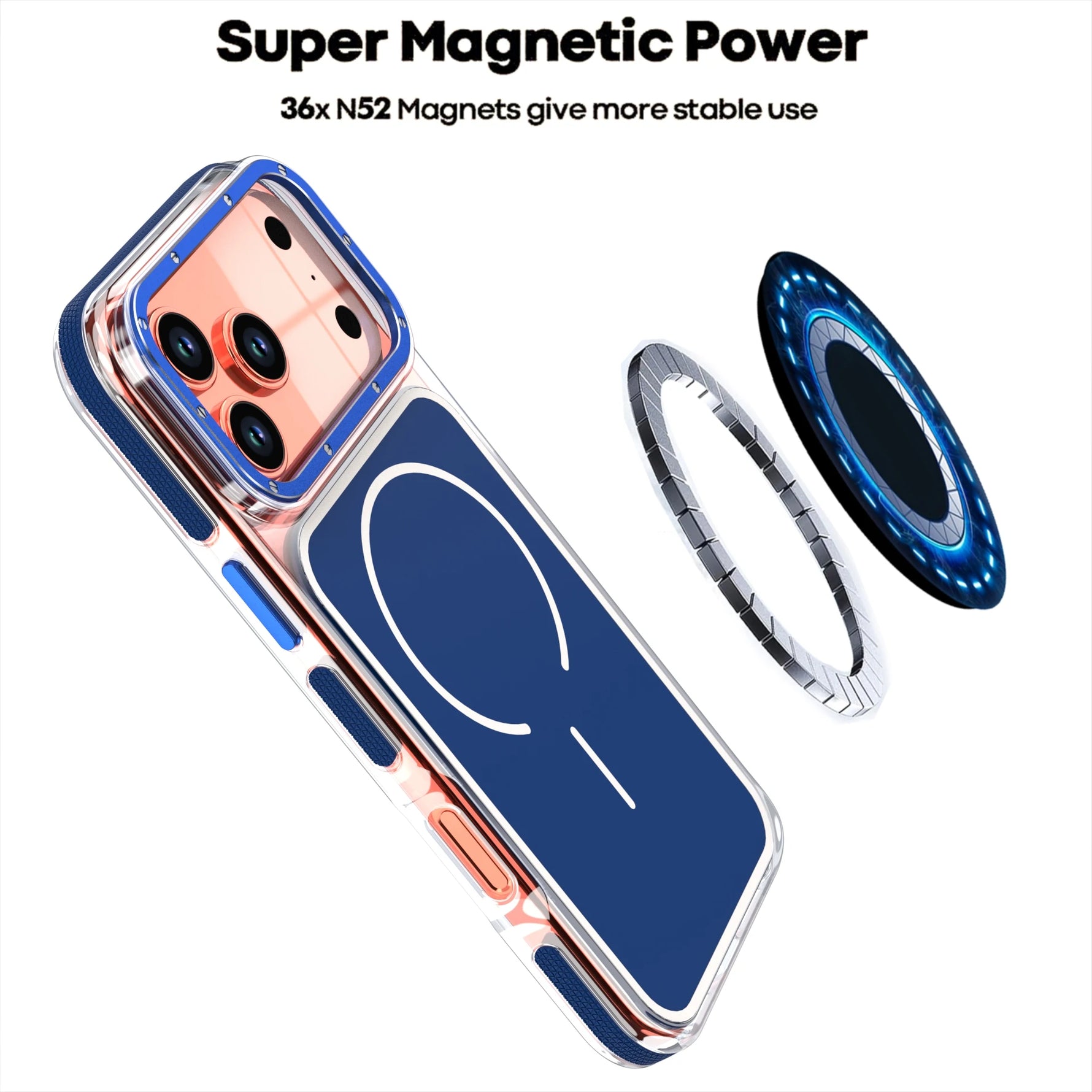 Luxury Two-Tone Border Clear MagSafe Case for iPhone 17 Series