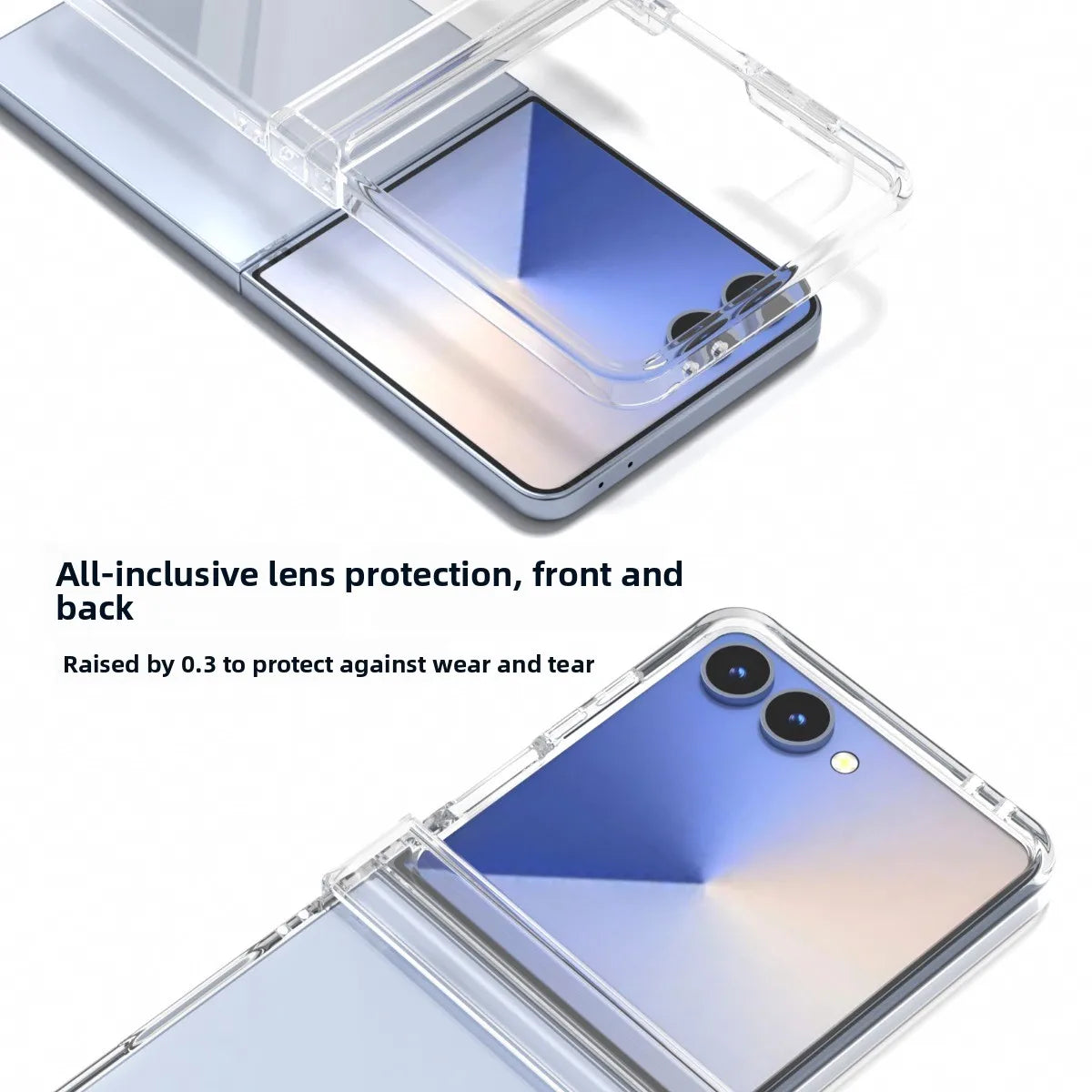 Transparent Hinge Protection Case with 360° Impact Guard for Samsung Galaxy Z Flip 8