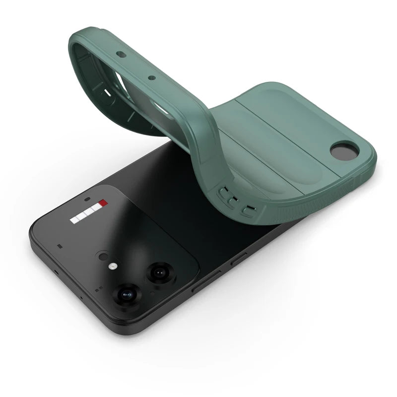 Shockproof Soft Silicone Bumper Case with Foldable Kickstand for Nothing Phone (4b)