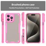 iPhone 15 Series Scratch-Proof Hard PC + Soft TPU Border Translucent Matte Case