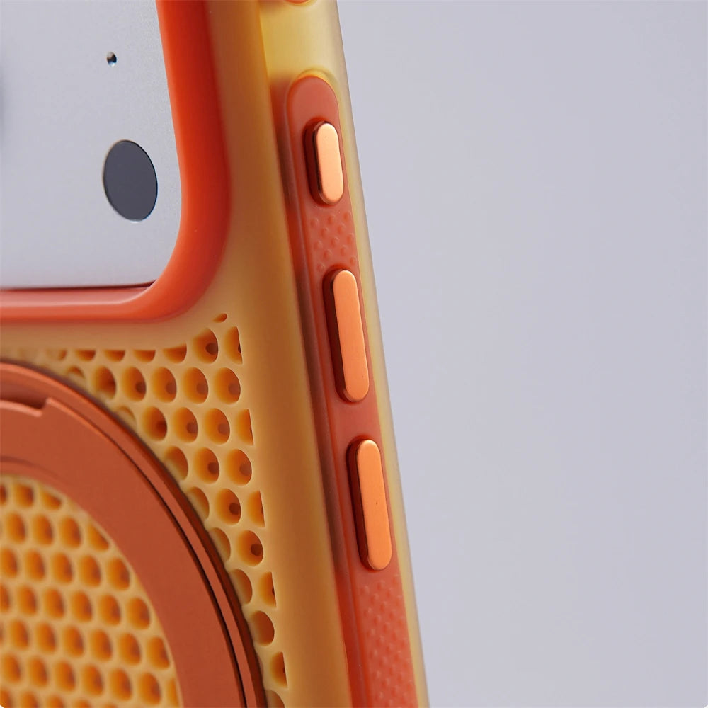 MagSafe Rotating Ring Stand Case with Mesh Back for iPhone 18 Series