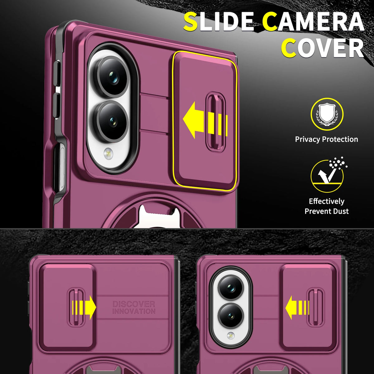 Protective Case with Rotating Magnetic Ring for Samsung Galaxy Z Fold 8