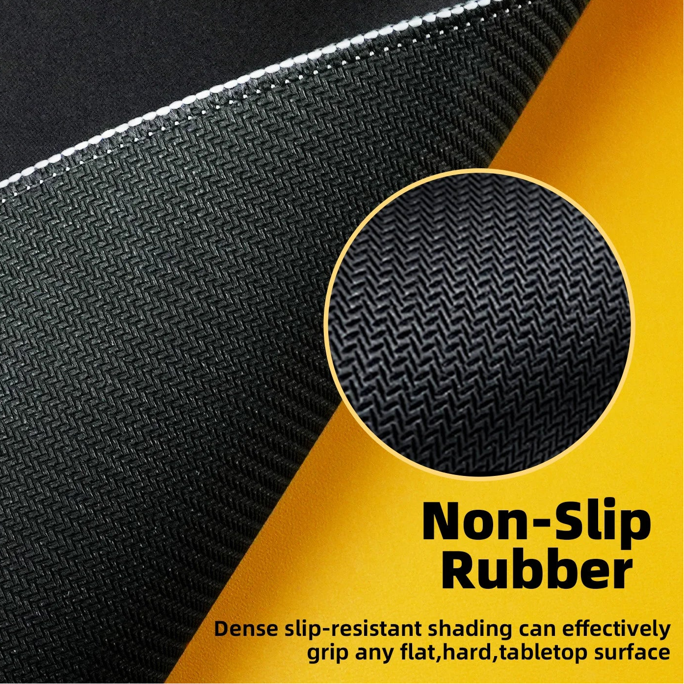 Compact Square Mouse Pad with Stitched Edge
