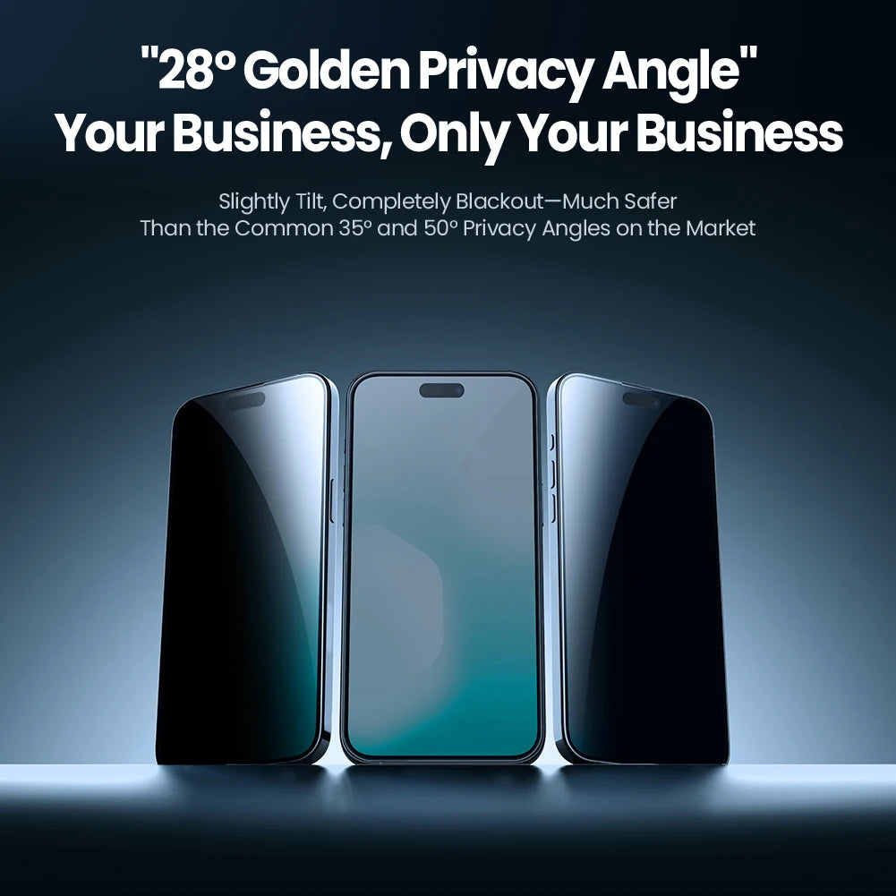 Anti-Peeping Tempered Glass Screen Protector with Dust-Free Installation Tool for iPhone 18 Series