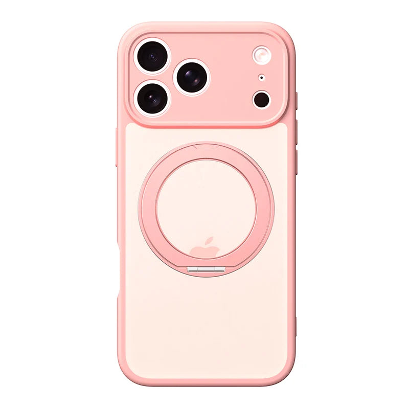 Translucent MagSafe Case with 360° Rotating Ring Stand for iPhone 17 Series