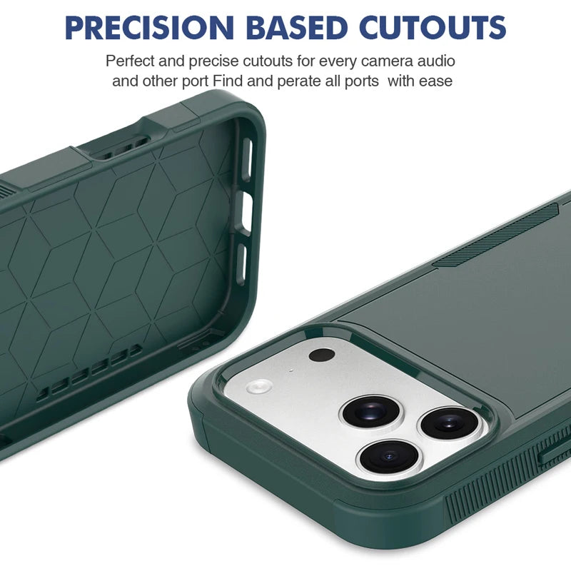 Dual-Layer Shockproof Armor Case with 360° Drop Protection for iPhone 18 Series