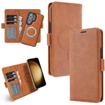 Leather Detachable 2-in-1 Magnetic Wallet Case with Shockproof Hard Back for Samsung Galaxy S24 Series