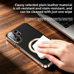 Leather Case with 360° Rotating Magnetic Ring Bracket for Samsung Galaxy S24 Series