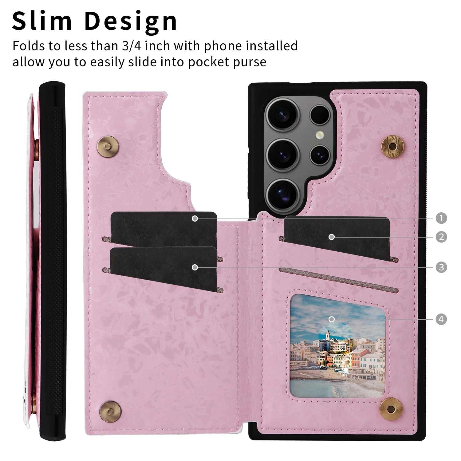 Floral Embossed Leather Wallet Case for Samsung Galaxy S24 Series