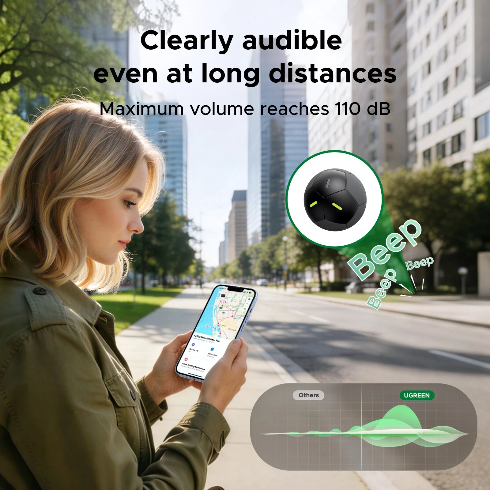 UGREEN FineTrack Smart Finder GPS Tracker for Apple Find My