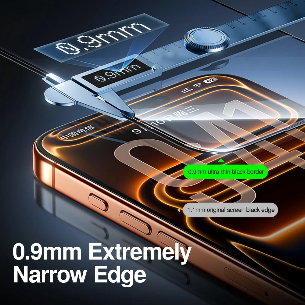 2-Pack 3D Heat-Curved Tempered Glass Screen Protector with Zero-Gap Edge-to-Edge Coverage for iPhone 17 Series