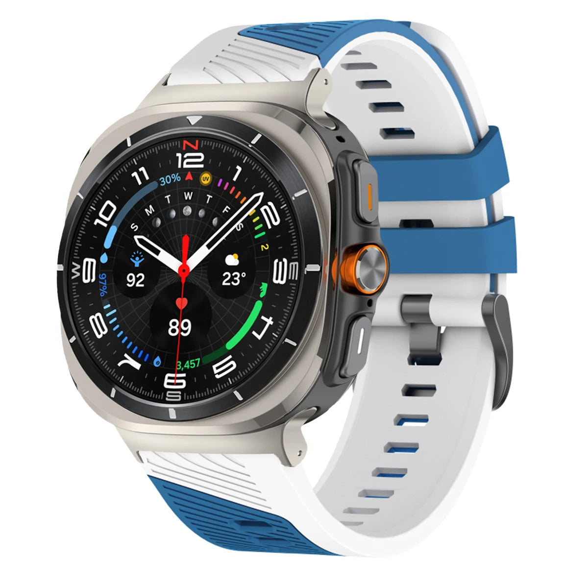 Two-Tone Silicone Sports Watch Strap with Quick-Release Connector for Samsung Galaxy Watch Ultra 2