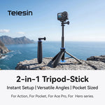Telesin Aluminum Alloy Quick-Deploy Tripod Selfie Stick