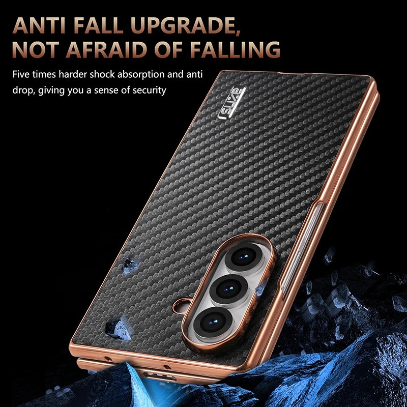 Luxury Carbon Fiber Pattern Phone Case for Samsung Galaxy Z Fold 7