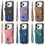 Multi-Functional Retro Leather Wallet Case with Vertical Card Holder for iPhone 17 Series