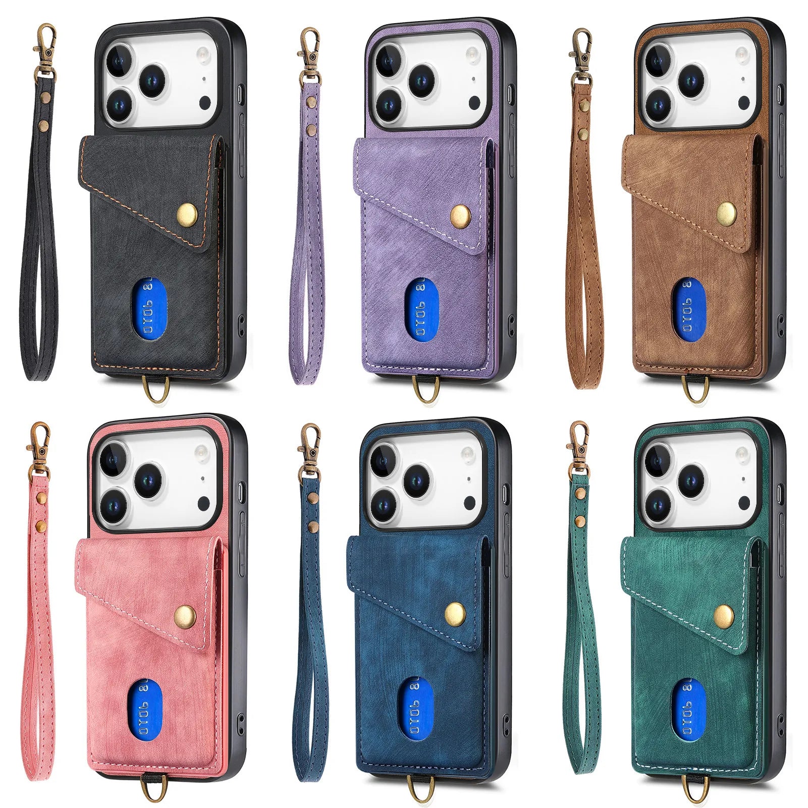 Multi-Functional Retro Leather Wallet Case with Vertical Card Holder for iPhone 17 Series