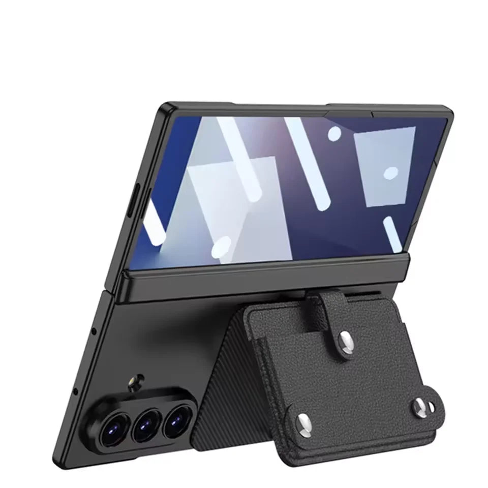 Samsung Galaxy Z Fold 7 Magnetic Case with Wristband & Card Holder
