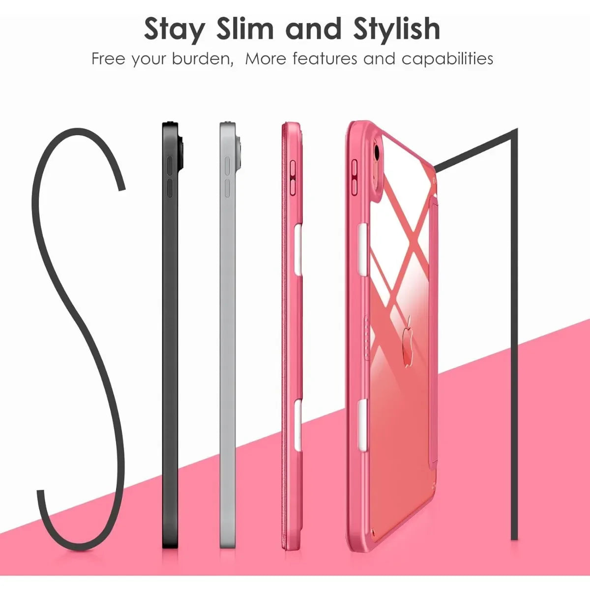 Transparent Folio Case with Built-in Apple Pencil Storage for iPad Pro M5 (2025)
