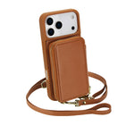 iPhone 17 Series Crossbody Leather Wallet Case